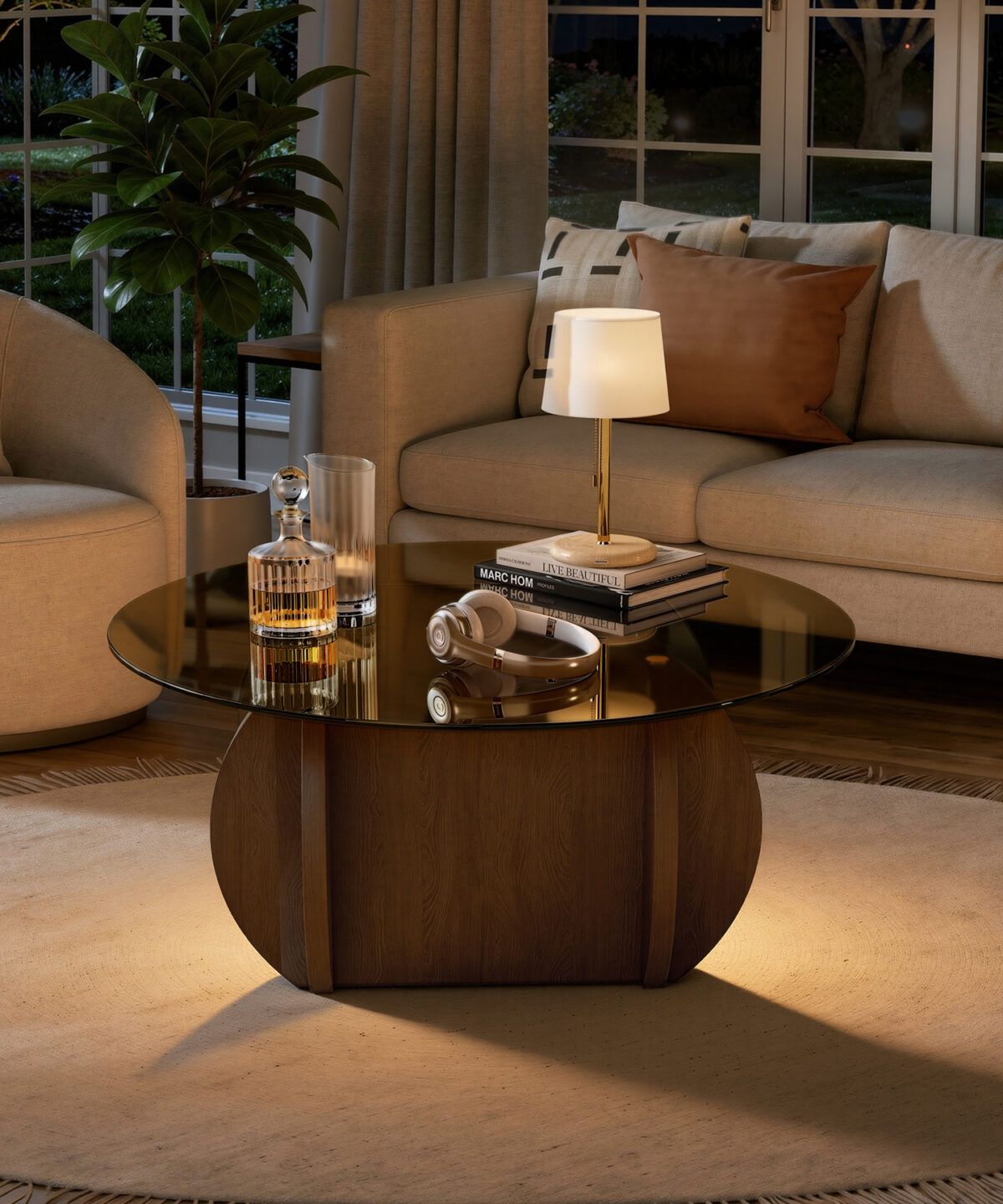 Alternative view of Luxurious Round Faux Marble Coffee Table