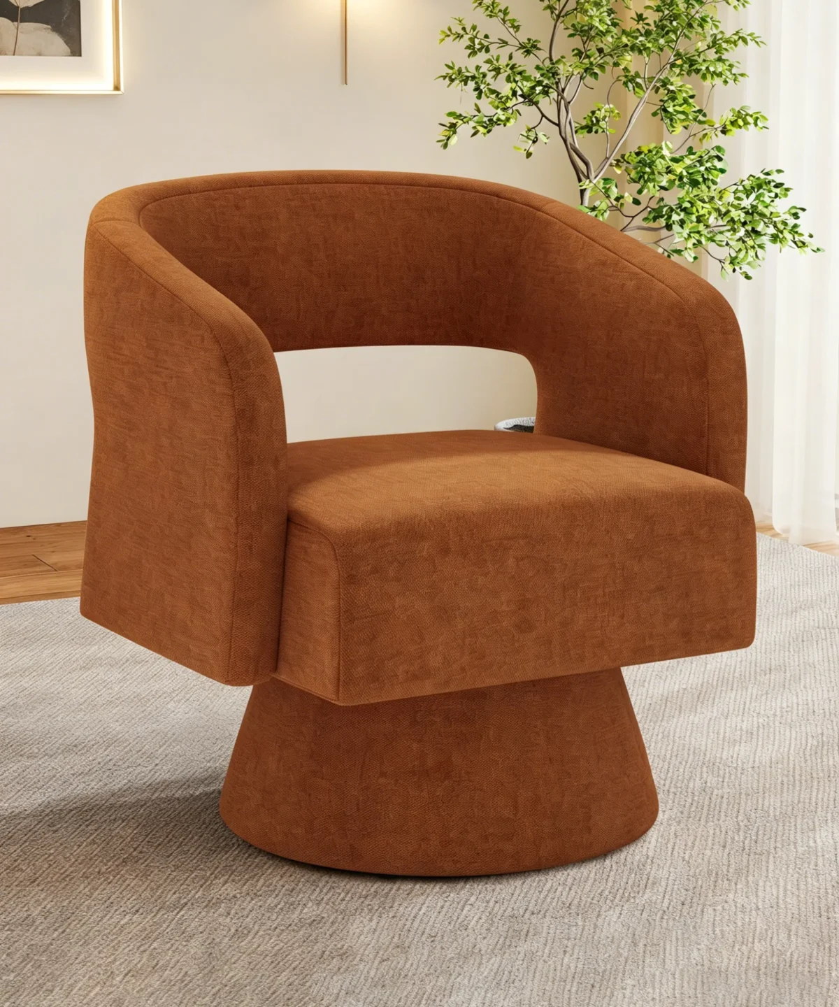 Alternative view of Modern Swivel Accent Barrel Chair Lounge Sofa Chair